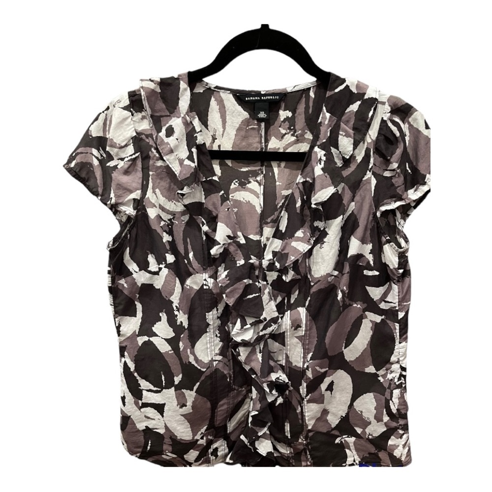 Banana Republic, Sleeveless Scoop Neck RUFFLED LAYERED Blouse Top in Size XS